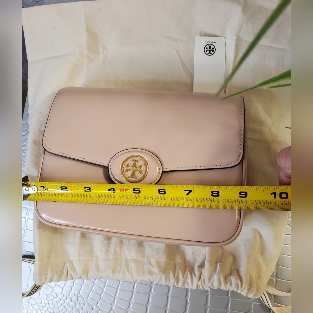 Tory Burch Authentic NWT Robison Spazzolato Convertible Shoulder Blush Color Bag
